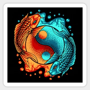 Koi Fish Yin Yang Sticker